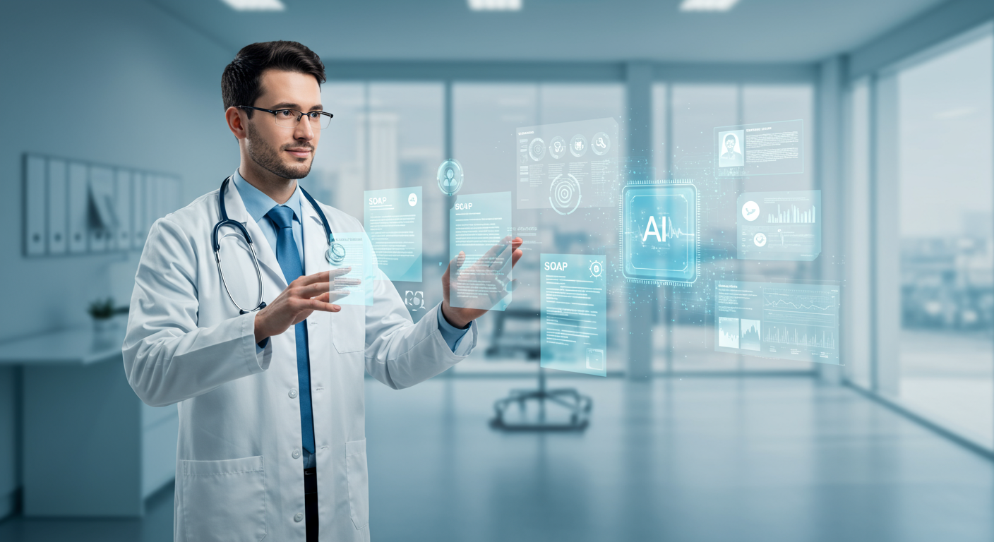 Clean AI interface showing efficient medical documentation